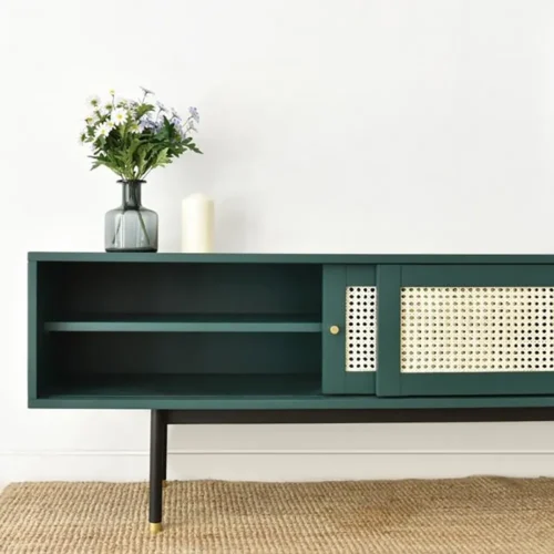 0007174 yatta modern tv stand with storage metal base