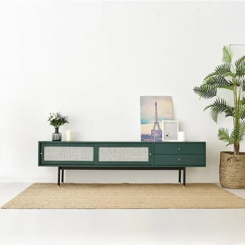 0007176 yatta modern tv stand with storage metal base