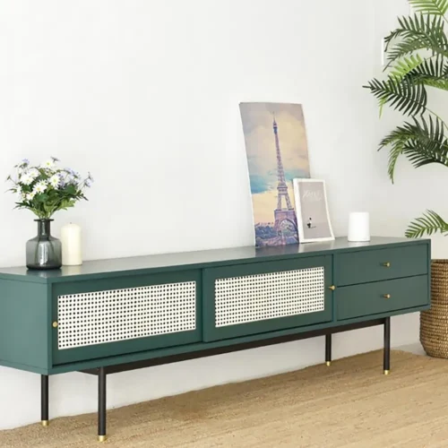 0007177 yatta modern tv stand with storage metal base