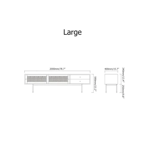 0007179 yatta modern tv stand with storage metal base