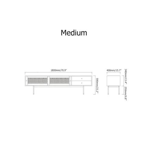 0007182 yatta modern tv stand with storage metal base