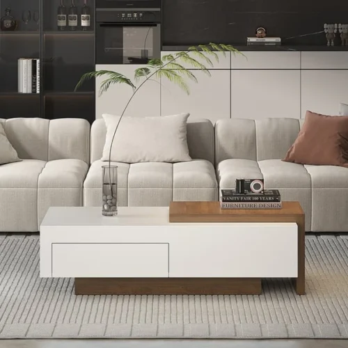 0007869 crova coffee table with a sliding storage