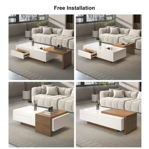 0007870 crova coffee table with a sliding storage