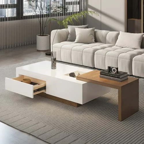 0007872 crova coffee table with a sliding storage