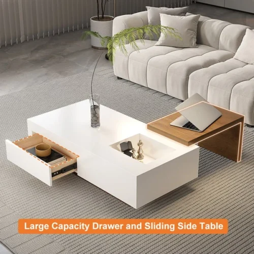 0007873 crova coffee table with a sliding storage