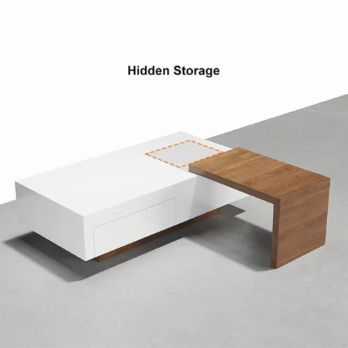 0007874 crova coffee table with a sliding storage