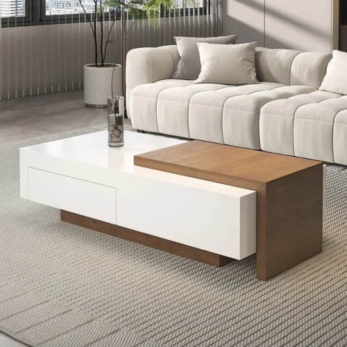 0007876 crova coffee table with a sliding storage