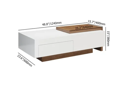 0007880 crova coffee table with a sliding storage