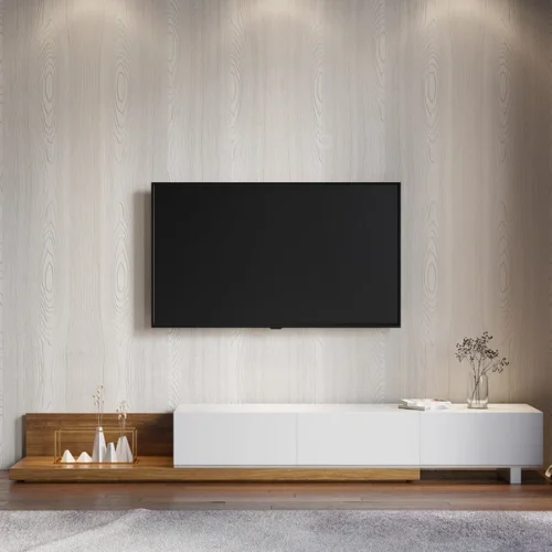 0008039 seyra wood extendable tv stand with 3 drawers