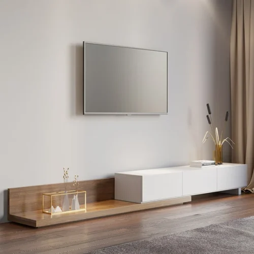 0008042 seyra wood extendable tv stand with 3 drawers