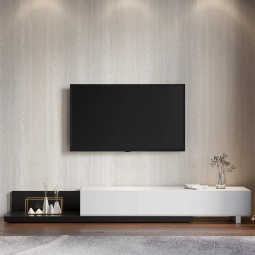 0008058 seyra wood extendable tv stand with 3 drawers