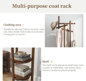 Antique Hanger Stand - Natural Wood - Image 9
