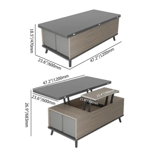 0008514 5 pieces lift top coffee table set with storage convertible dining table with ottomans