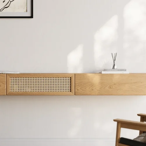 Ajari a rattan TV stand with wood - Image 3