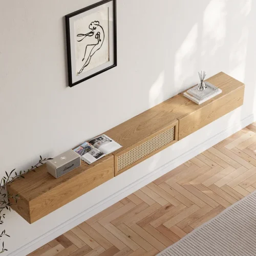 Ajari a rattan TV stand with wood - Image 4