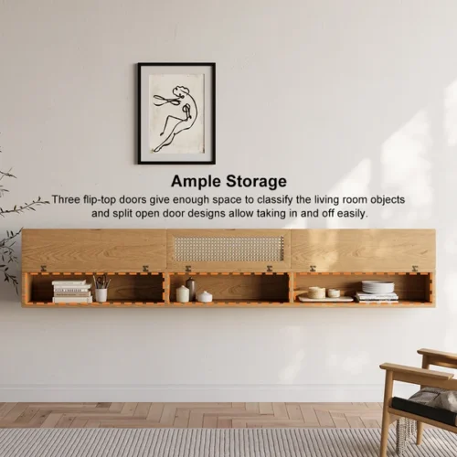 Ajari a rattan TV stand with wood - Image 6