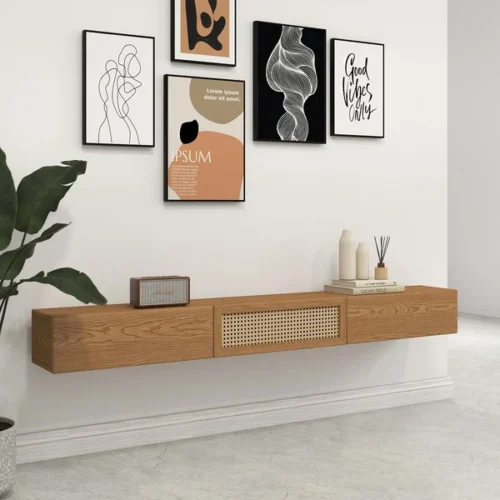 Ajari a rattan TV stand with wood - Image 7