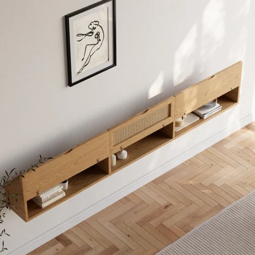 Ajari a rattan TV stand with wood - Image 8