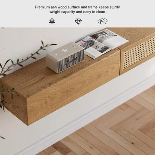 Ajari a rattan TV stand with wood - Image 9