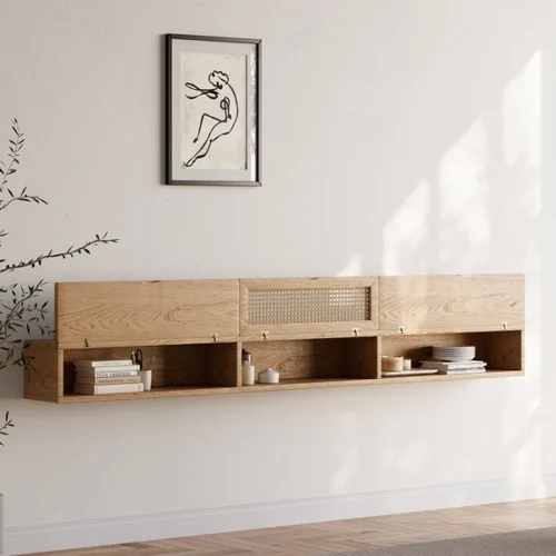 Ajari a rattan TV stand with wood - Image 10