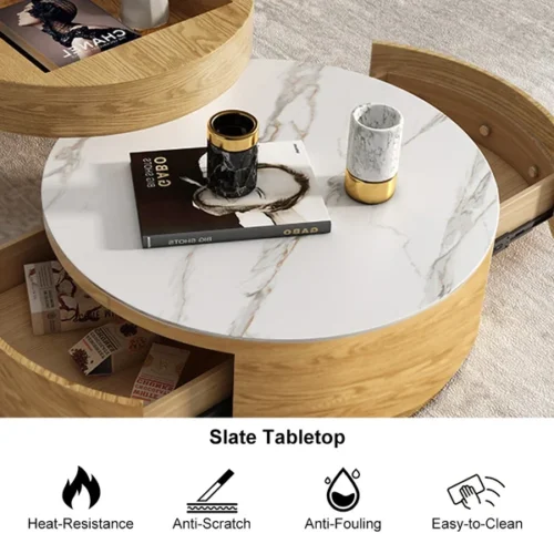 0009064 doba coffee table natural wood with drawers