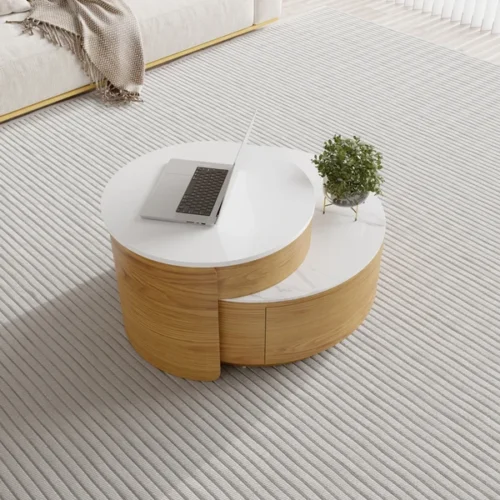 0009066 doba coffee table natural wood with drawers