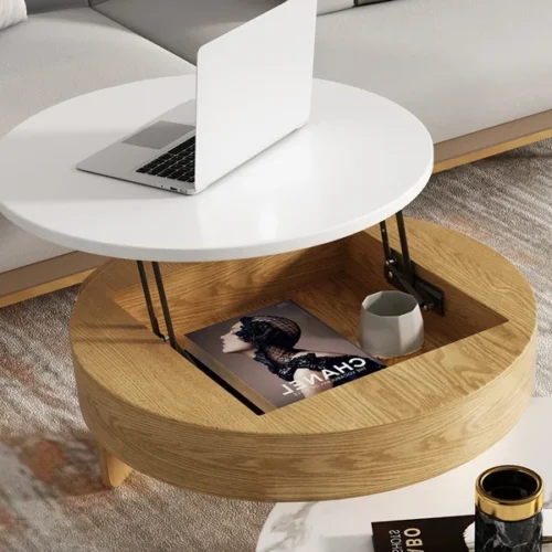 0009068 doba coffee table natural wood with drawers