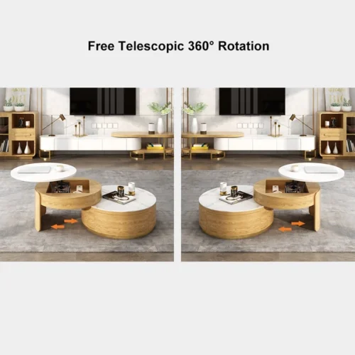 0009069 doba coffee table natural wood with drawers