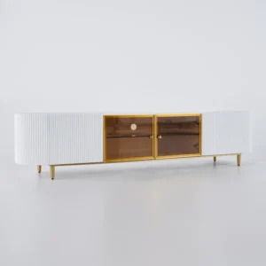 Bali Modern Oval TV Table in natural wood - Image 4