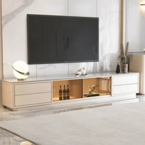 Granite natural wood TV table - Image 7
