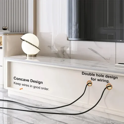 Granite natural wood TV table - Image 8