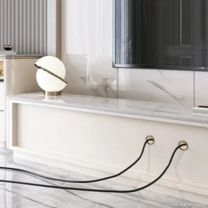 Granite natural wood TV table - Image 9