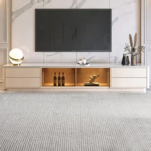 Granite natural wood TV table
