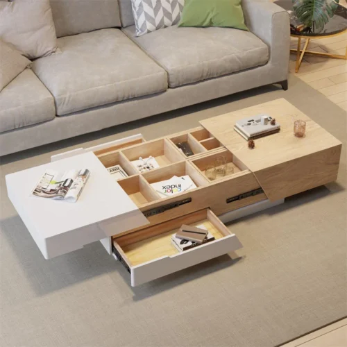mocha Natural wood coffee table - Image 12