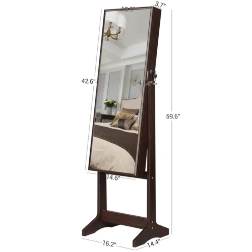 Angelina Jewelry Safe with Large Mirror - Image 4