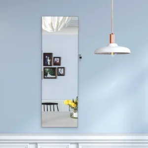 Jenx Wall Mounted Wooden Mirror and Jewelry Cabinet
