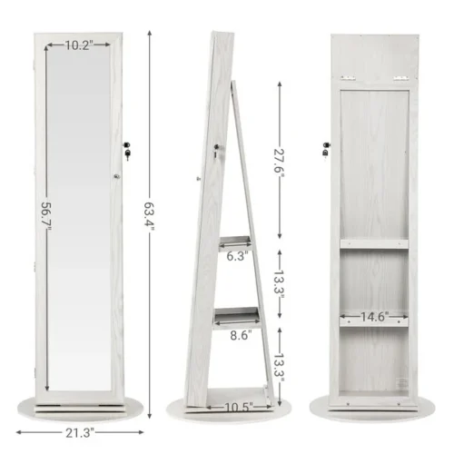 Arley Jewelry Cabinet and Mirror in a Classic Modern Design - Image 8