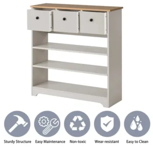 Snavy white shoe rack with 3 drawers - Image 4