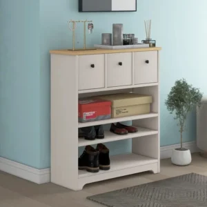 Snavy white shoe rack with 3 drawers - Image 5