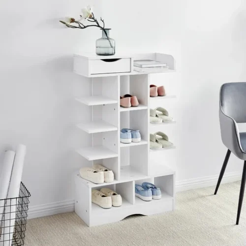 0005427 kanga white shoe rack 15 shelves