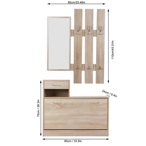 0005479 anda multifunctional shoe rack with mirror