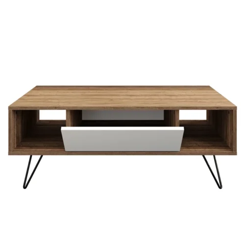 0006471 yees coffee table with a drawer metal legs