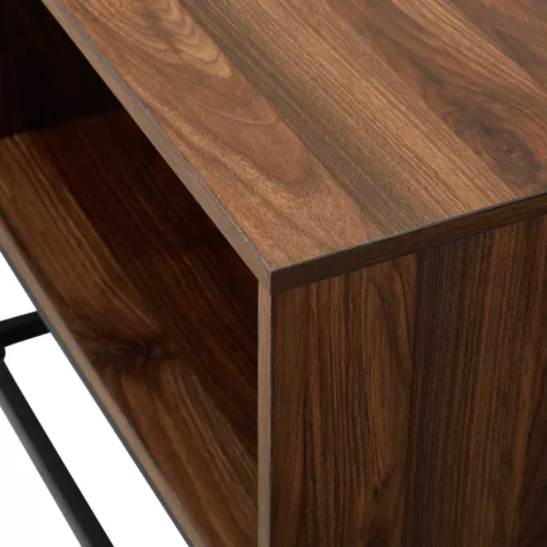 0006507 trevo wood and metal coffee table with storage