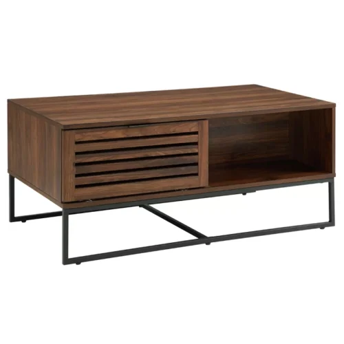 0006513 trevo wood and metal coffee table with storage