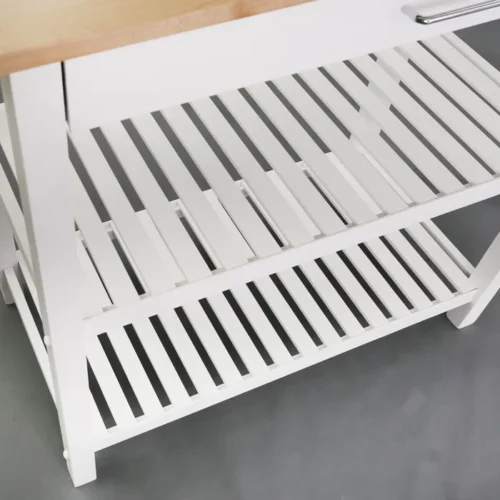 0006692 moppi solid wood kitchen island with shelves