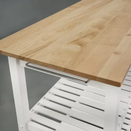 0006694 moppi solid wood kitchen island with shelves