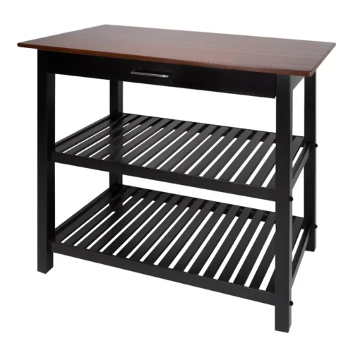 0006701 moppi solid wood kitchen island with shelves