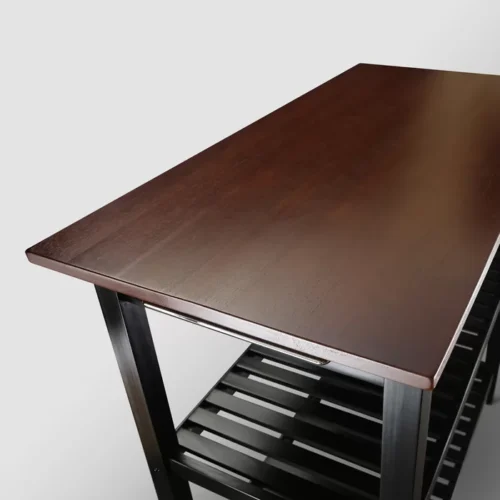 0006705 moppi solid wood kitchen island with shelves