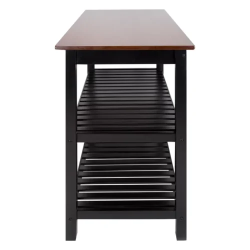 0006707 moppi solid wood kitchen island with shelves