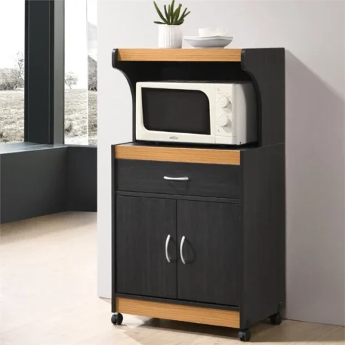 0007045 masse microwave kitchen cart with open storage
